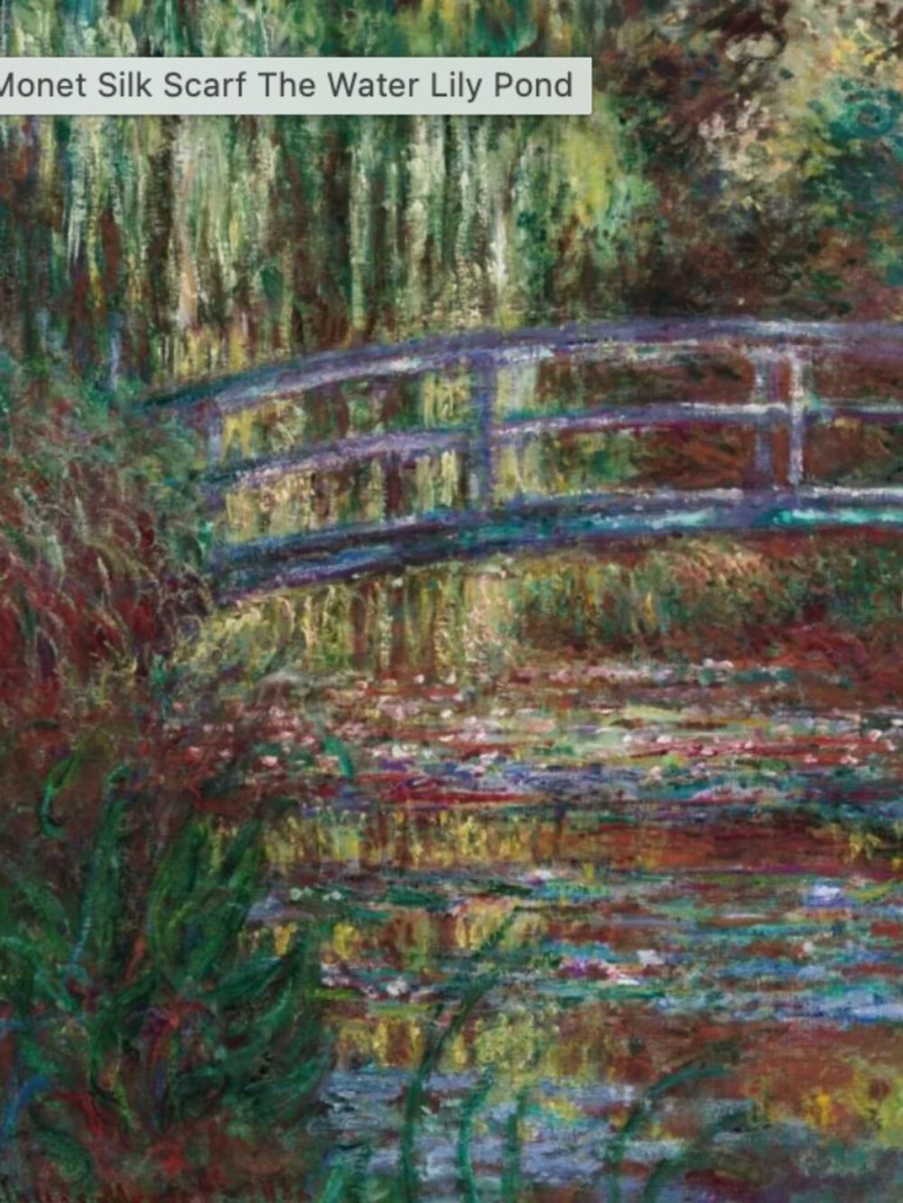 Museum Fine Art Boston Claude Monet Silk Scarf Water Lilies Abstract Pattern NEW - Picture 12 of 13